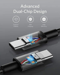 New Nylon USB-C to USB-C 100W Cable (10 ft, 2-Pack)