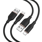Anker 15W USB-A to USB-C Cable 2Pack (3 ft, Silicone)