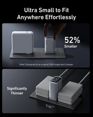 Anker Prime Charger (100W, 3 Ports, GaN) and Anker USB-C to USB-C Cable (3 ft / 6 ft, 240W, Upcycled-Braided)