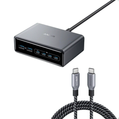 Anker Prime Charger (200W, 6 Ports, GaN) and Anker Prime USB-C to USB-C Cable 240W