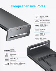 Anker USB-C Hub (10-in-1, Monitor Stand)