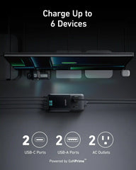 Anker Prime 6-in-1 Charging Station (140W) and Anker Prime Charger (100W, 3 Ports, GaN)