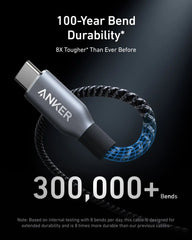 Anker Prime USB-C to USB-C Cable (240W, Upcycled-Braided, 2-Pack)