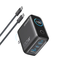 Anker Charger (100W, 3 Ports, Smart Display)