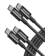 2-Pack Anker New Nylon USB-C to USB-C Cable (3 ft / 6 ft, 60W)