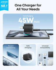 Anker Nano Charger (45W) with USB-C to USB-C Cable 2-Pack