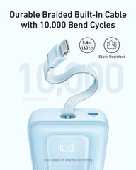 Anker Zolo Power Bank (10K, 30W) with a 5.4-inch (13.7 cm) built-in USB-C cable.