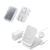 Anker MagGo Wireless Charging Station (Foldable 3-in-1) and Anker Nano Travel Adapter (5-in-1, 20W, 1-Pack)