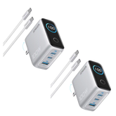 Anker Charger (100W, 3 Ports, Smart Display) 2-Pack