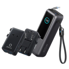Anker Laptop Power Bank (25K, 165W, Built-In and Retractable Cables) and Anker Nano Travel Adapter (5-in-1, 20W, 1-Pack)