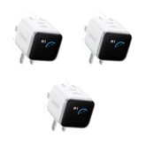 Anker Nano Charger (45W, Smart Display, 180° Foldable, 3-Pack)
