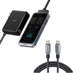 Anker Prime Charging Station (8-in-1, 240W) and Anker Prime USB-C to USB-C Cable (240W, Upcycled-Braided)