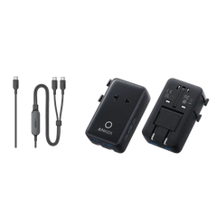 Anker Nano Travel Adapter (5-in-1, 20W, 1-Pack) and Anker 140W 2-in-1 USB-C to USB-C Cable