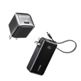 Anker Power Bank (10K, Fusion, Built-In USB-C Cable)and Anker Nano Charger (20W)
