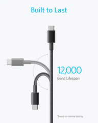 2-Pack New Nylon USB C to USB C Cable (3.3ft 60W)