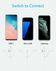 Anker 321 USB-A to Lightning Cable (3 ft 3-in-1)
