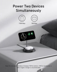 Anker MagGo Wireless Charger (2-in-1, Stand, 40W Adapter Included)