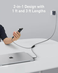 Anker 140W 2-in-1 USB-C to USB-C Cable, 3-pack