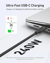 Anker 643 USB-C to USB-C Cable (Flow, Silicone, 240W, 2-Pack, Midnight Black)