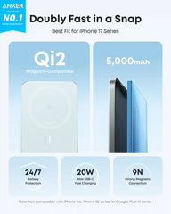 Anker Nano Power Bank (5K, MagGo, Slim), 2-pack