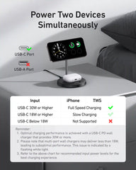 Anker MagGo Wireless Charger (2-in-1, Stand, 40W Adapter Included)