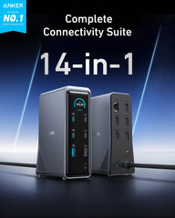 Refurbished Anker Prime Charging Docking Station (14-in-1, Dual Display, 160W)