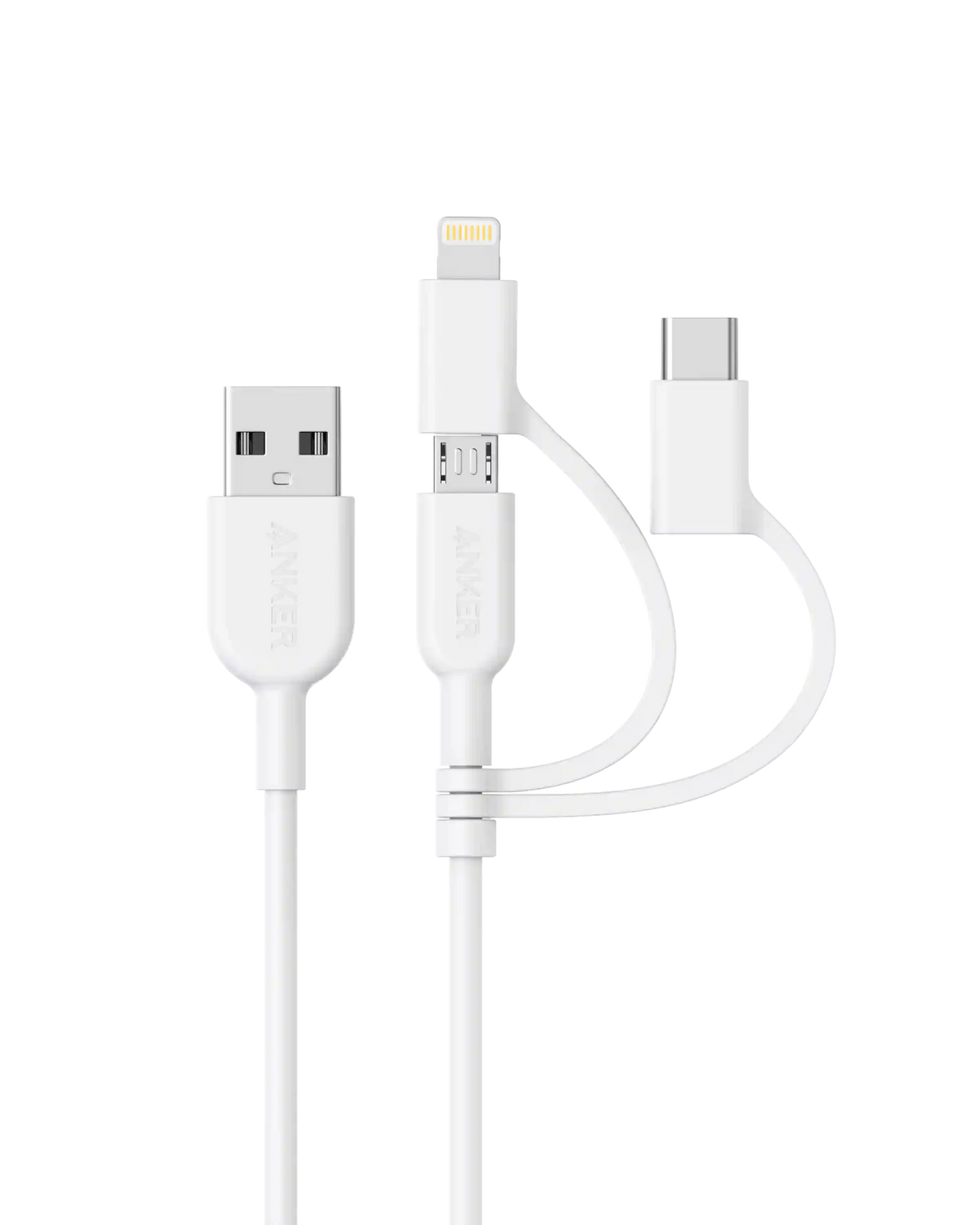 Anker 321 USB-A to Lightning Cable (3 ft 3-in-1)
