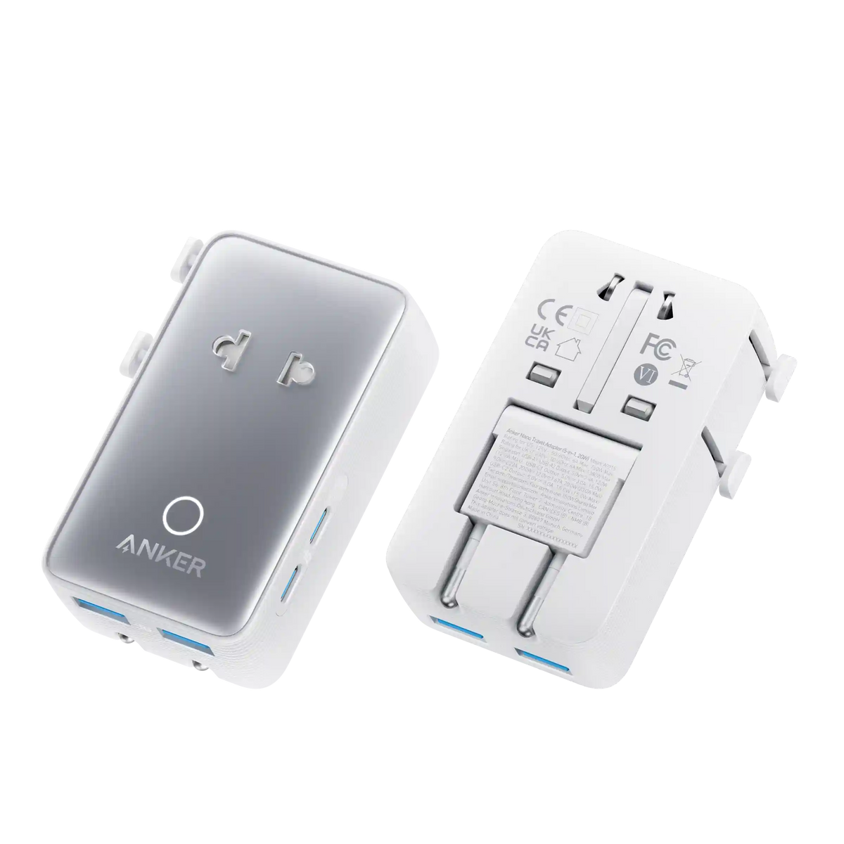 Anker Nano Travel Adapter (5-in-1, 20W, 1-Pack) WM