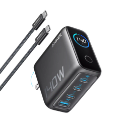 Anker Charger (140W, 4-Port, PD 3.1) with USB-C Cable