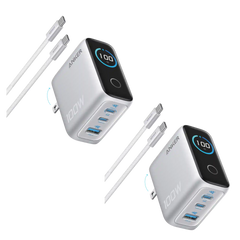 Anker Charger (100W, 3 Ports, Smart Display) 2-Pack