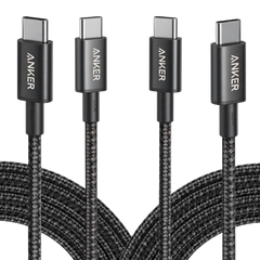 New Nylon USB-C to USB-C 100W Cable (10 ft, 2-Pack）