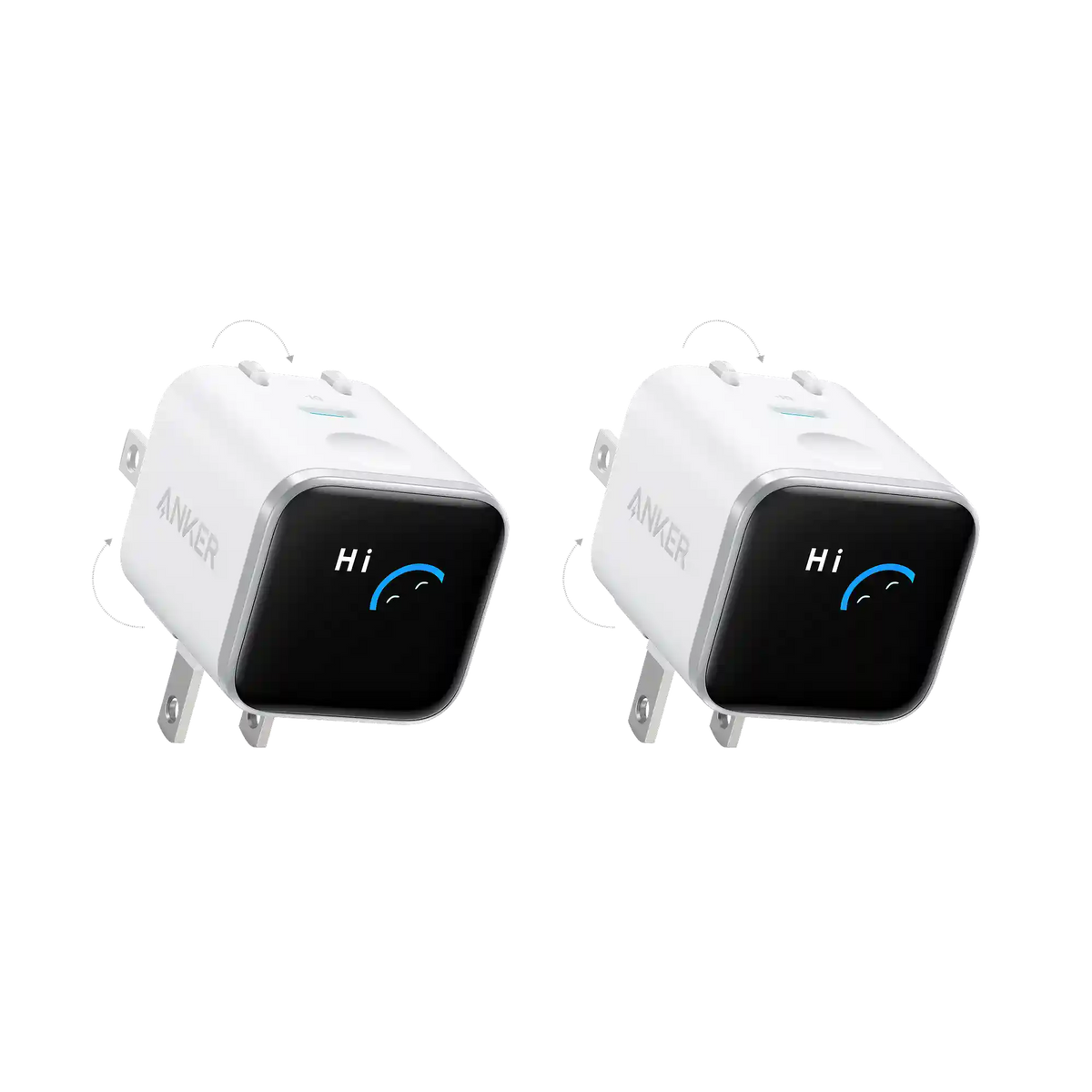 Anker Nano Charger (45W, Smart Display, 180° Foldable, 2-Pack)