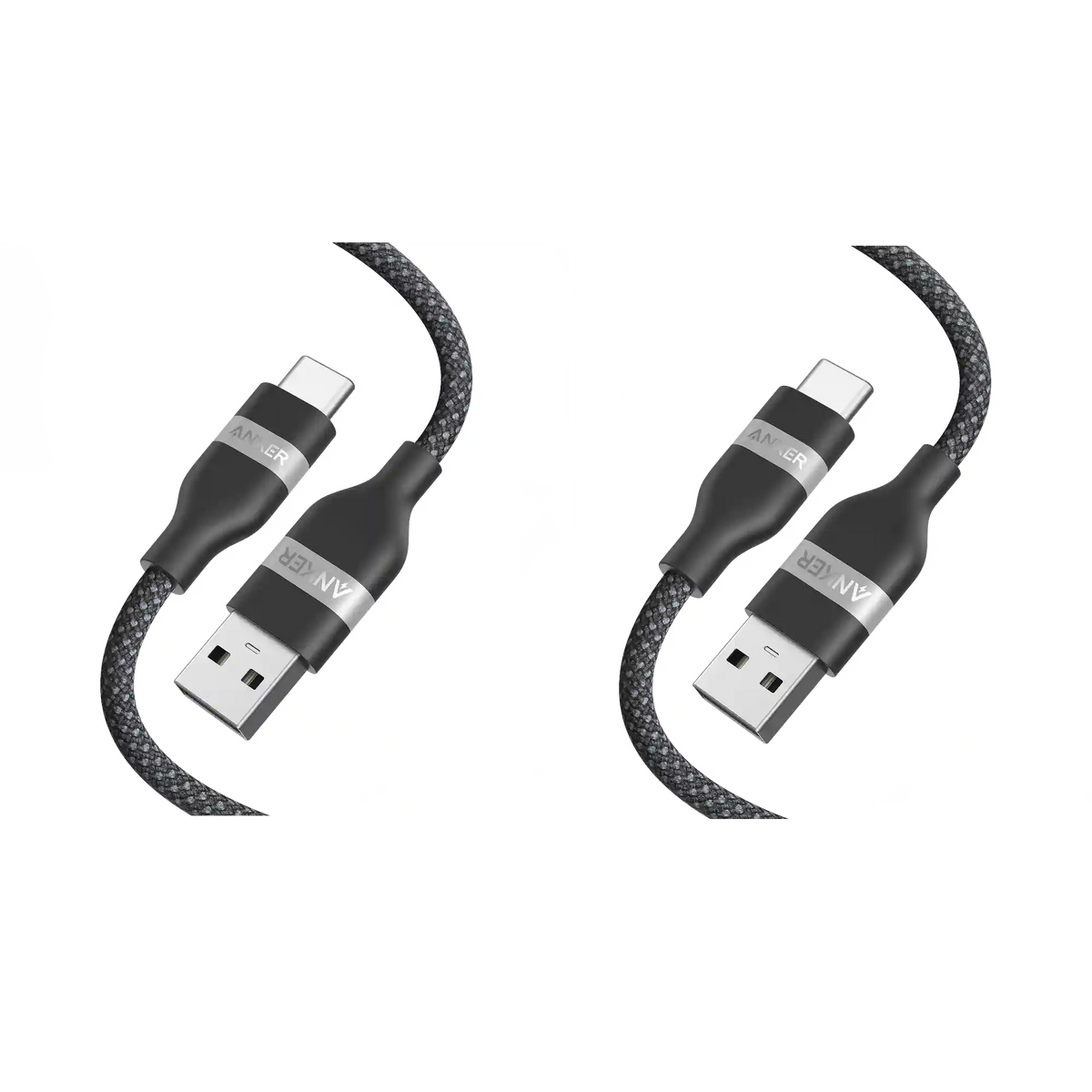 Anker USB-A to USB-C Cable (6 ft, Upcycled-Braided) 2-Pack