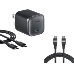 Anker Nano Charger (45W) with USB-C to USB-C Cable and Anker USB-C to USB-C Cable (6 ft, 240W, Upcycled-Braided)