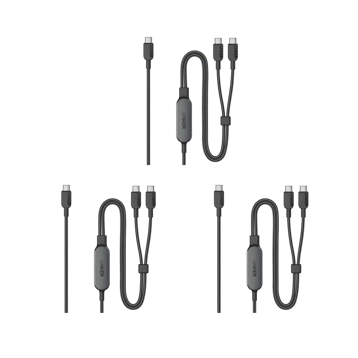 Anker 140W 2-in-1 USB-C to USB-C Cable, 3-pack