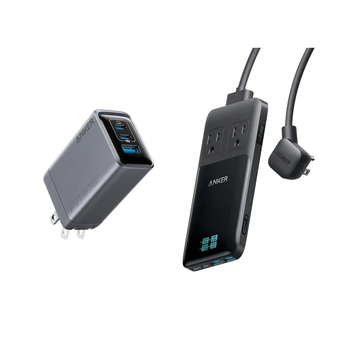 Anker Prime 6-in-1 Charging Station (140W) and Anker Prime Charger (100W, 3 Ports, GaN)