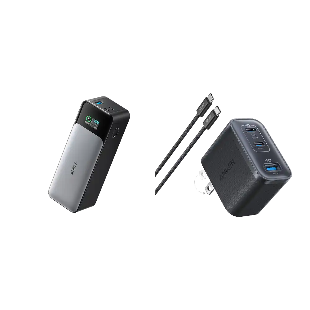 Anker 737 Power Bank (PowerCore 24K) and Anker Nano Charger (70W, 3 Ports)