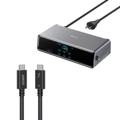 Anker Prime Docking Station (14-in-1, Triple Display, DisplayLink) with DL7400 and Thunderbolt 5 Cable (3.3 ft, 80Gbps, 240W)