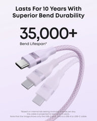 Anker USB-A to USB-C Cable (Upcycled-Braided, 2 Pack, Violet）